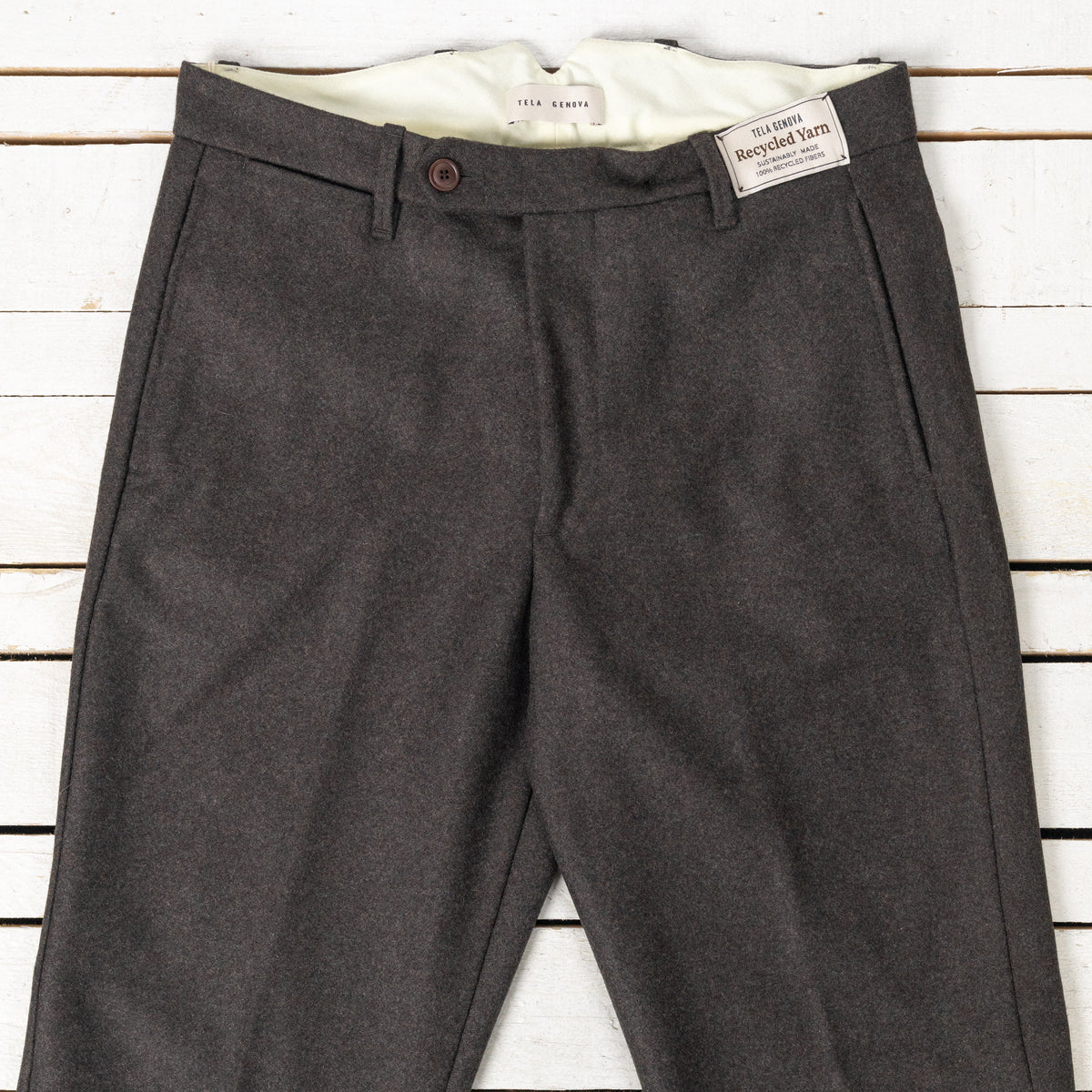 Pantalon chino en laine Poldo marron
