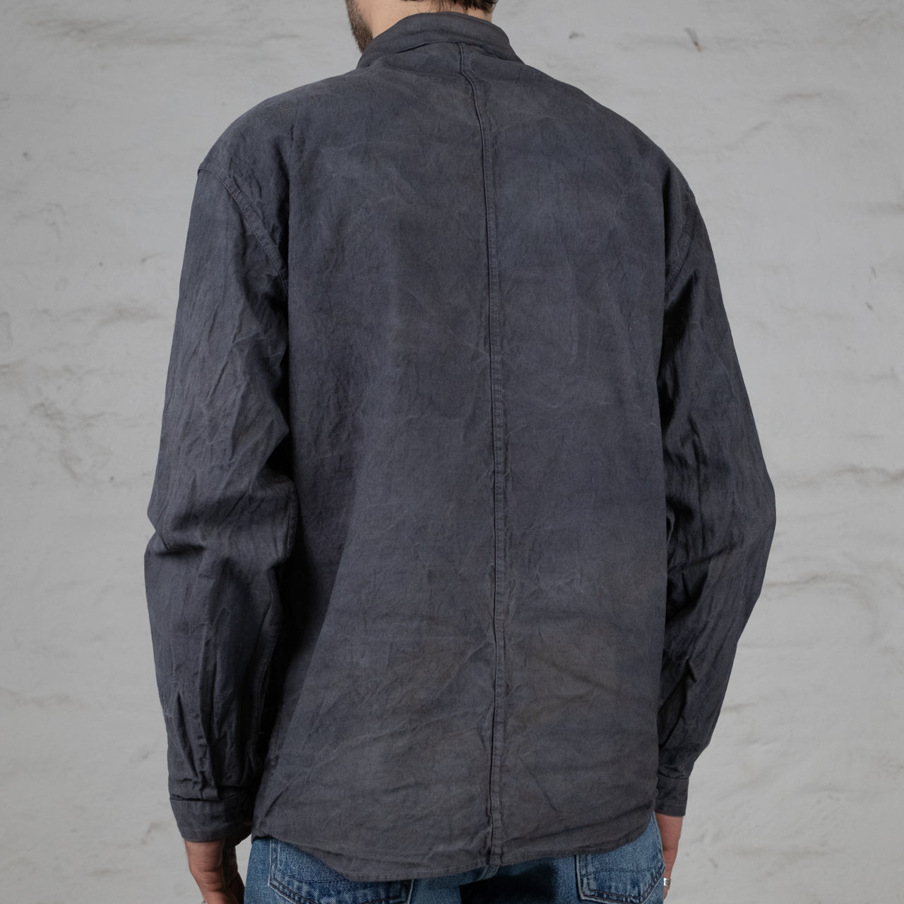 Pleat Pocket Shirt Grey Logwood