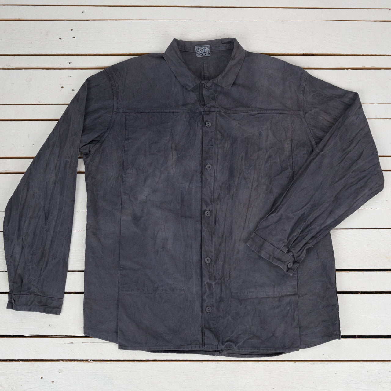 Pleat Pocket Shirt Grey Logwood