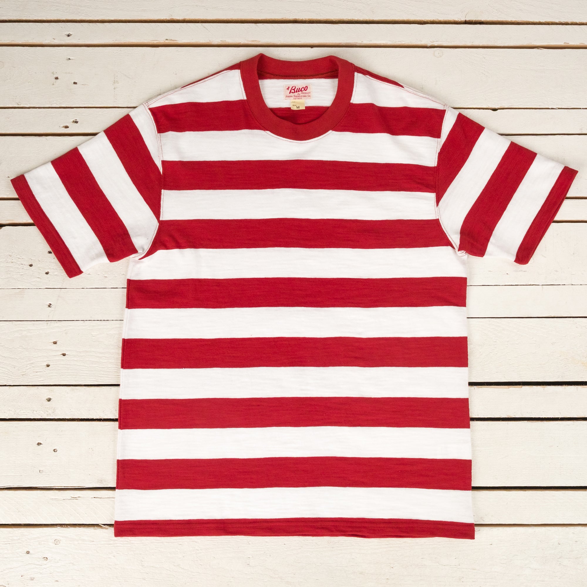 Buco Stripe T-Shirt Rot/Weiß