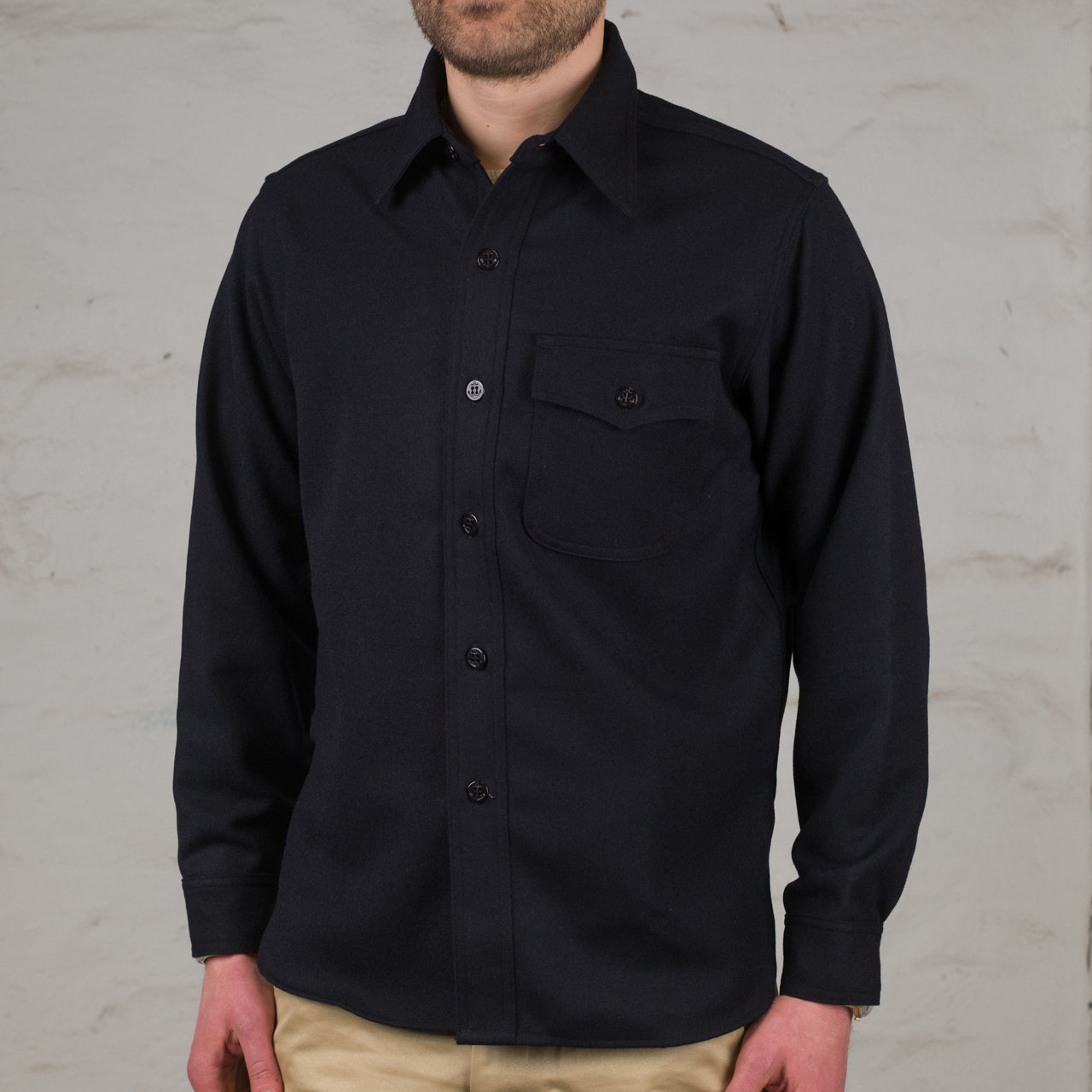 U.S.N. Wool Blue Flannel Shirt