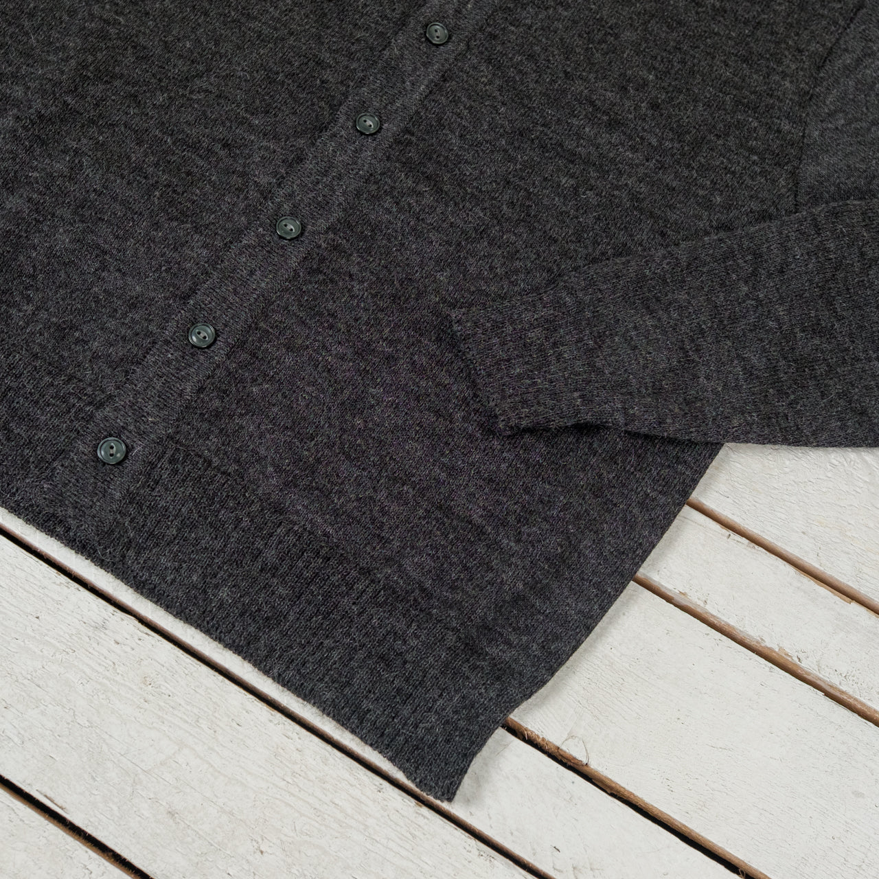 Alpaca Collar Knit Cardigan Charcoal