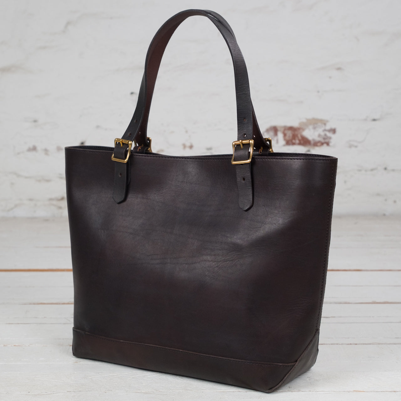 Leather Travel Tote Bag Black