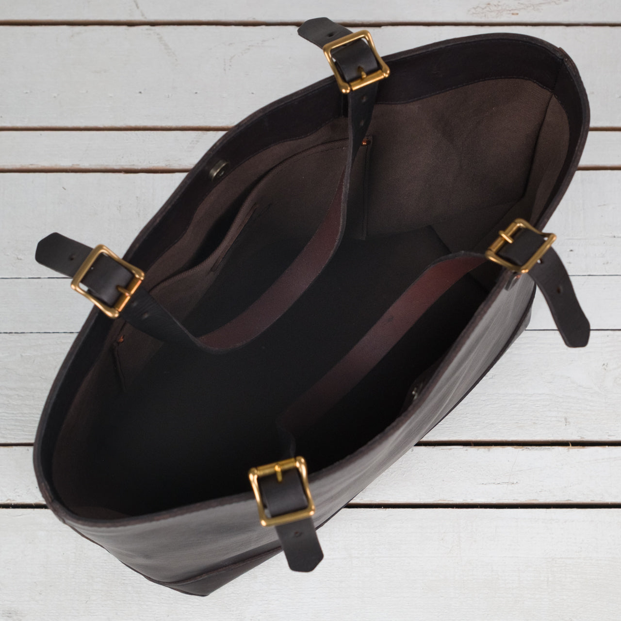 Leather Travel Tote Bag Black