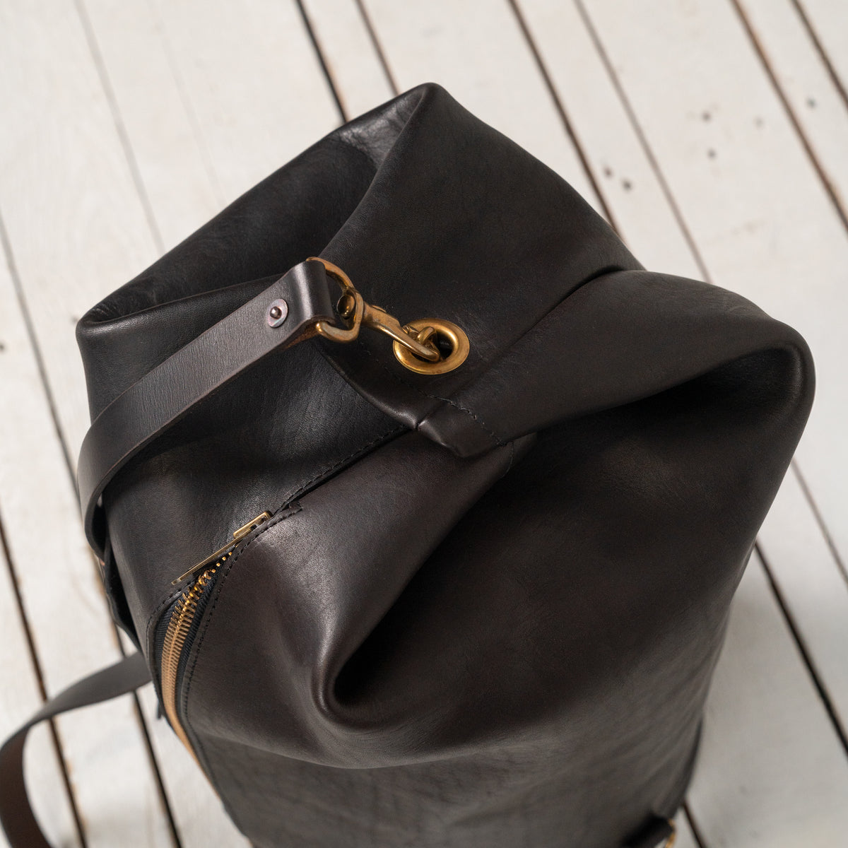 Leather Duffle Bag Schwarz