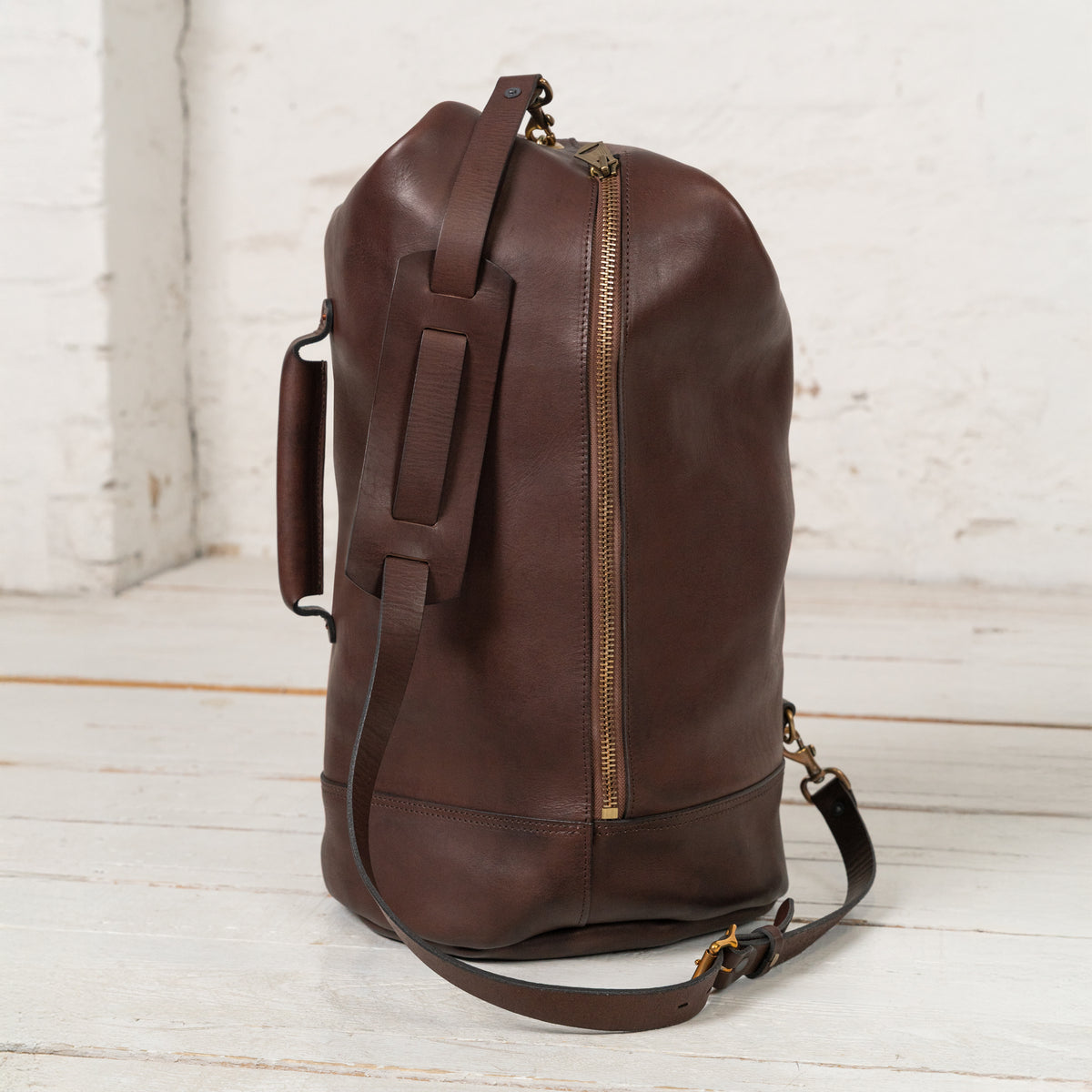 Leather Duffle Bag Braun