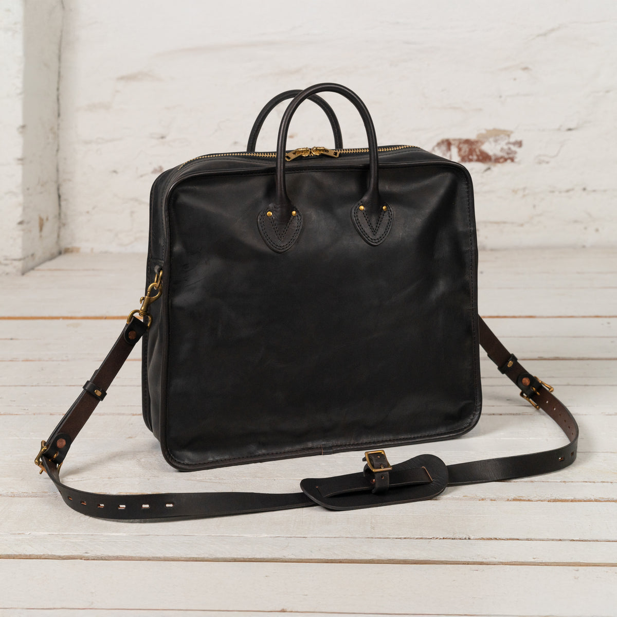 Leather Officer 3Way Bag Schwarz