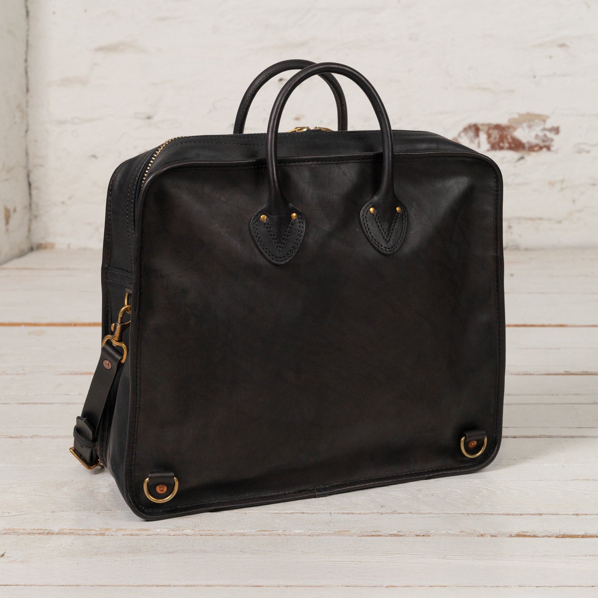 Leather Officer 3Way Bag Schwarz