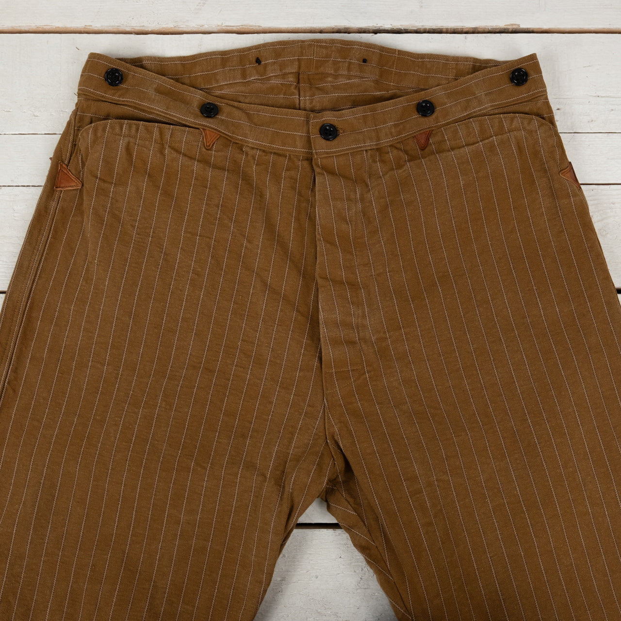 Heavy Leather Bound Overall Duck Stripe