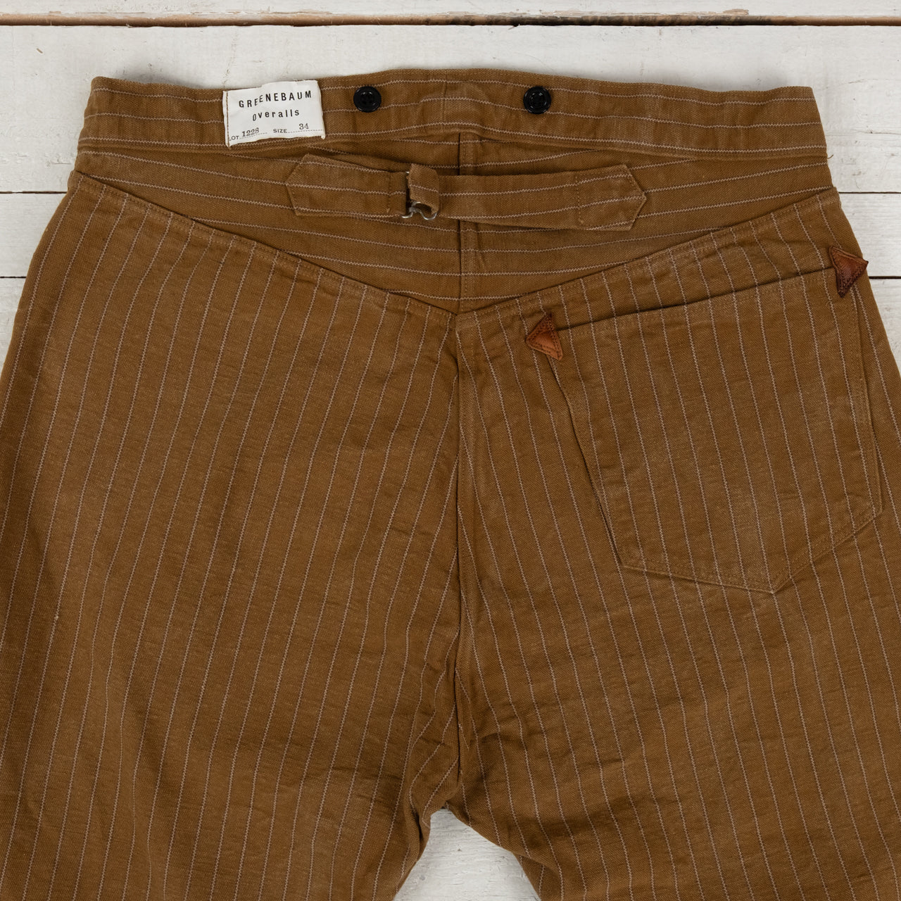 Heavy Leather Bound Overall Duck Stripe