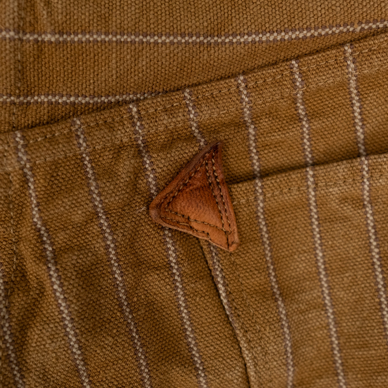 Heavy Leather Bound Overall Duck Stripe