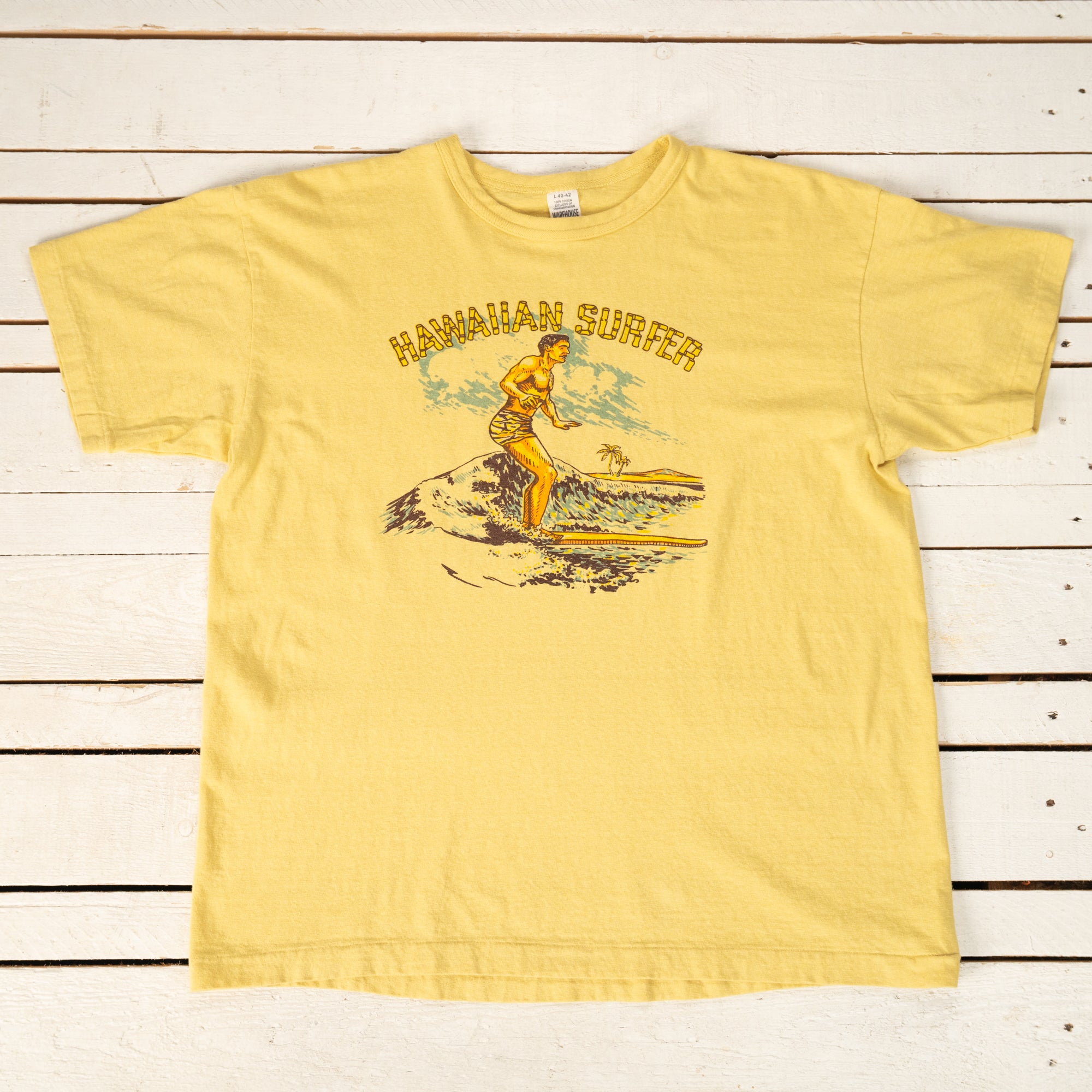 Second Hand Series Hawaiian Surfer T-Shirt Yellow