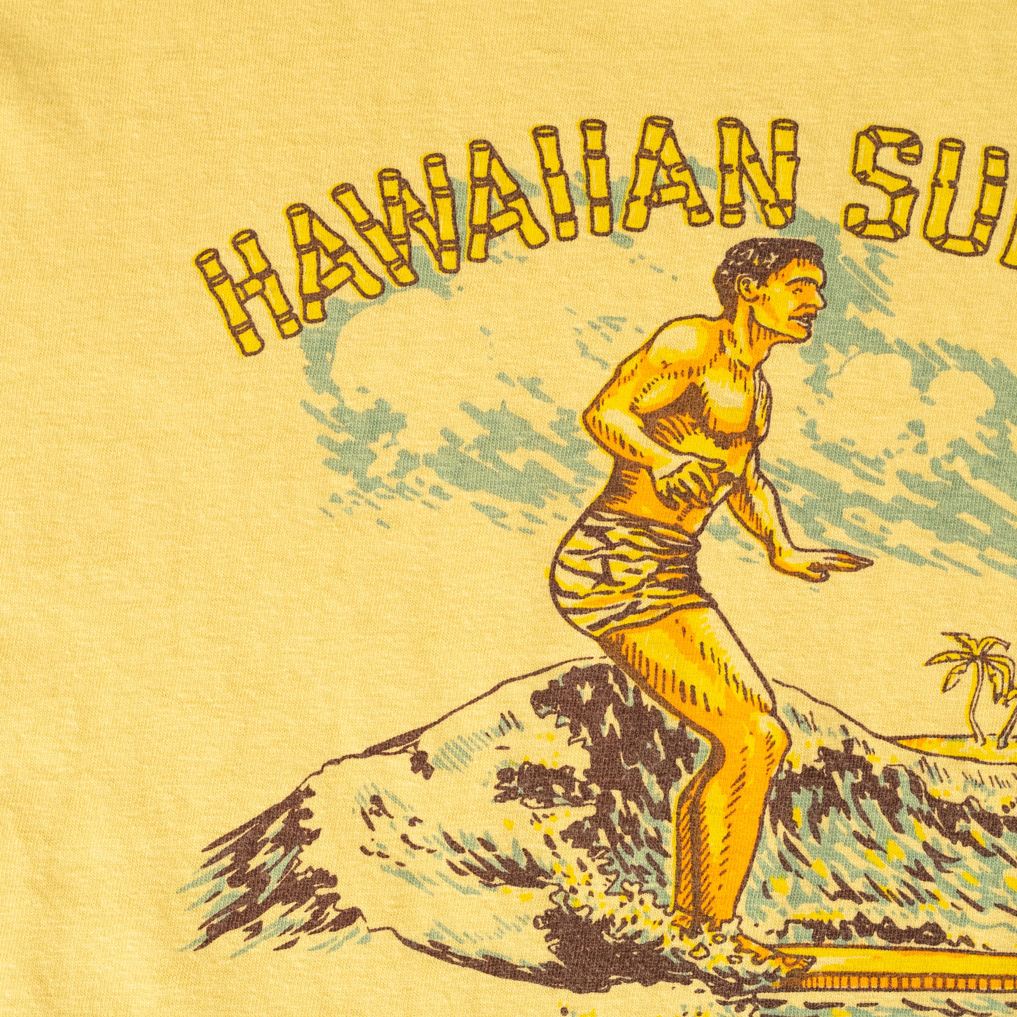 Second Hand Series Hawaiian Surfer T-Shirt Yellow