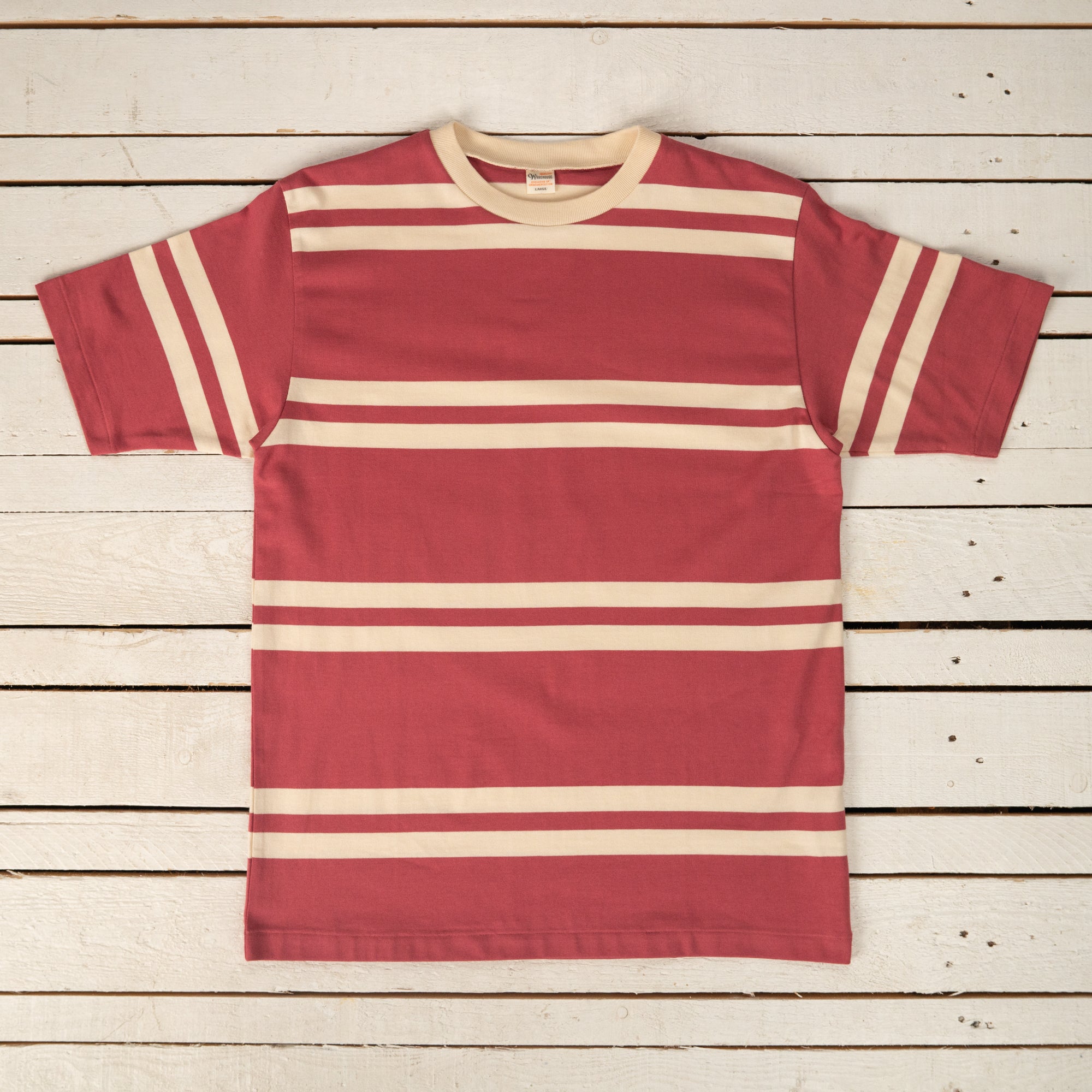 Short Sleeve Striped T-Shirt Salmon