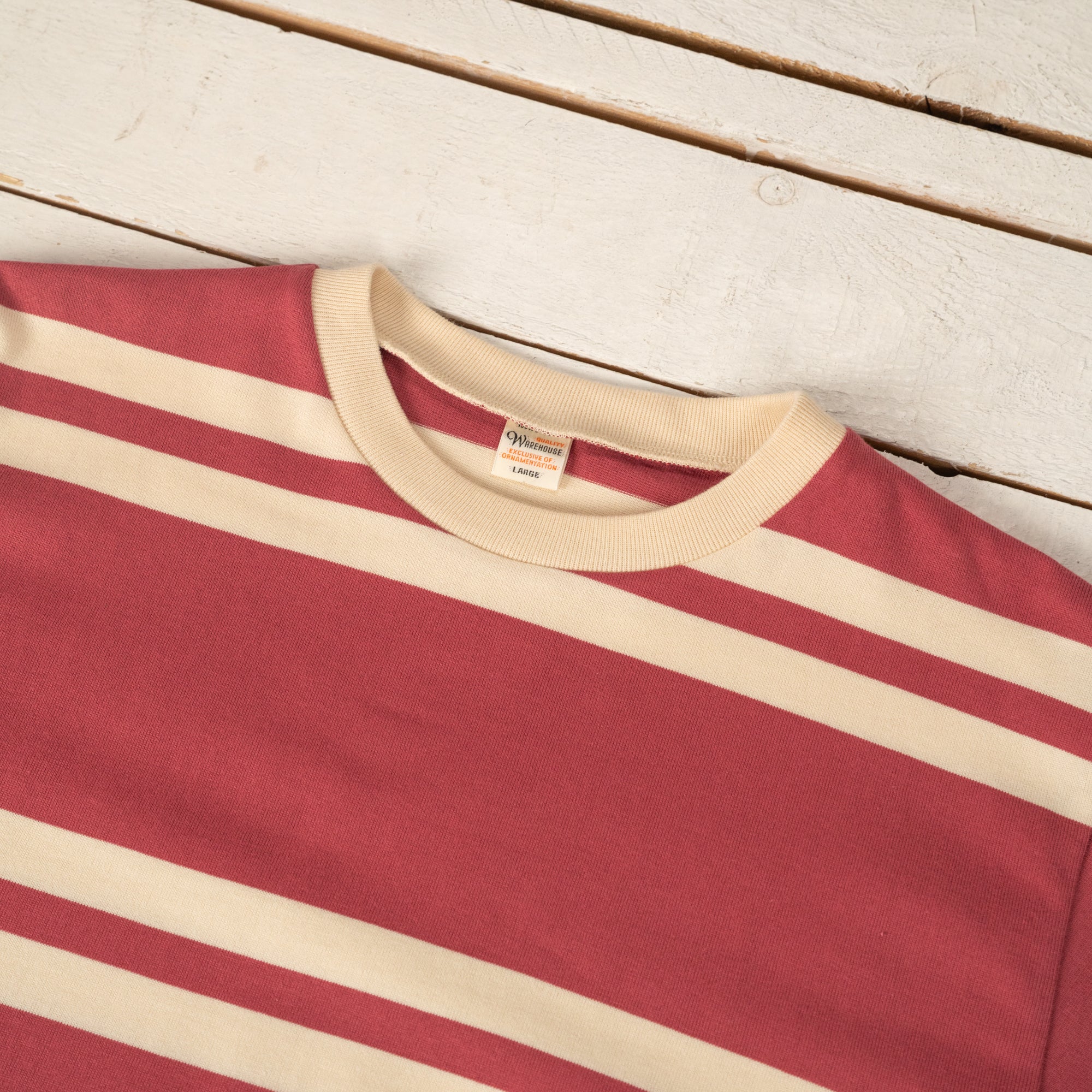 Short Sleeve Striped T-Shirt Salmon