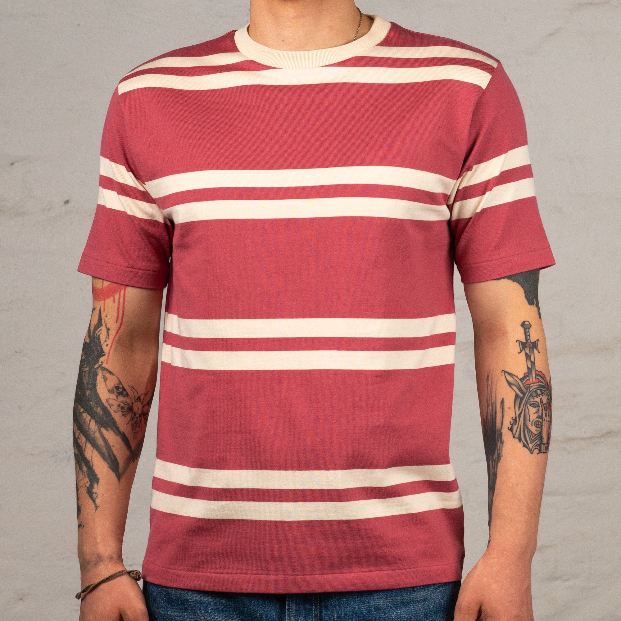 Short Sleeve Striped T-Shirt Salmon