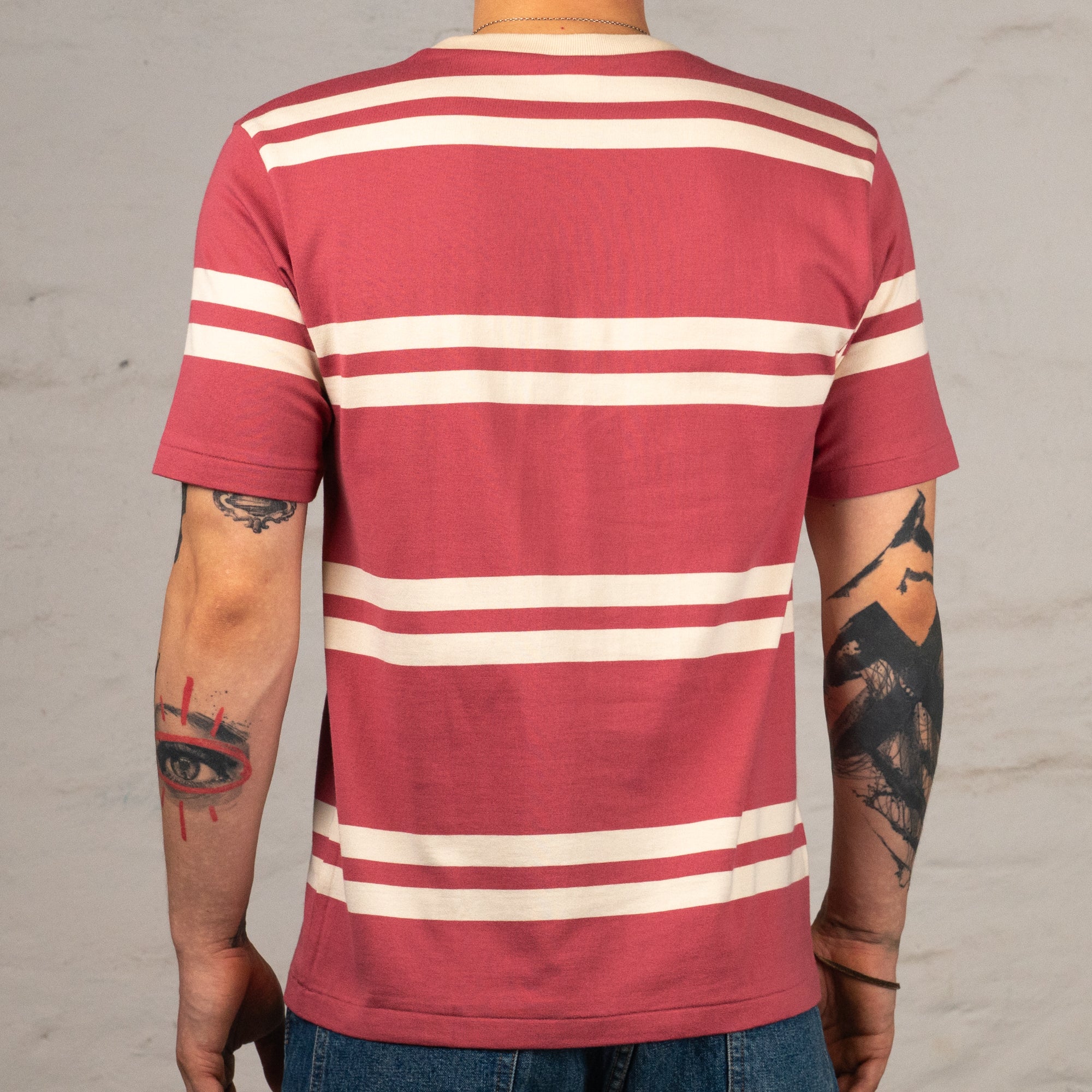 Short Sleeve Striped T-Shirt Salmon