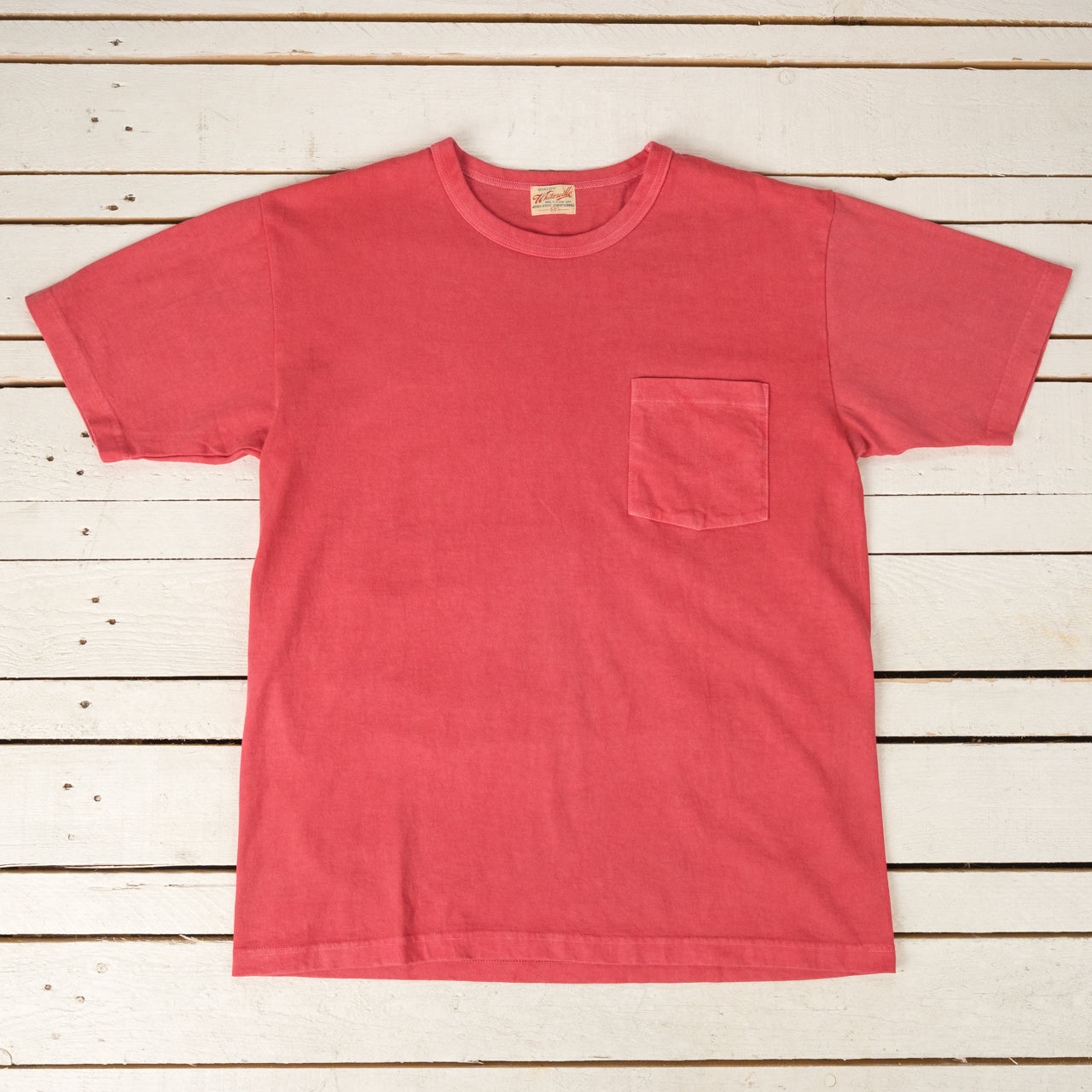Pigment Dye Pocket T-Shirt Red
