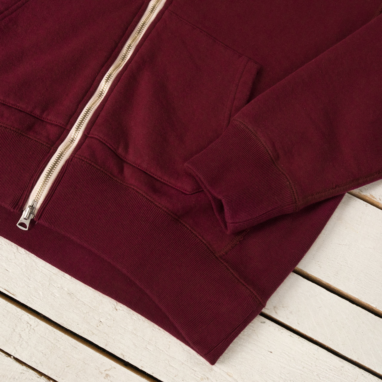 Zip Hoodie Super Looper French Terry Burgundy