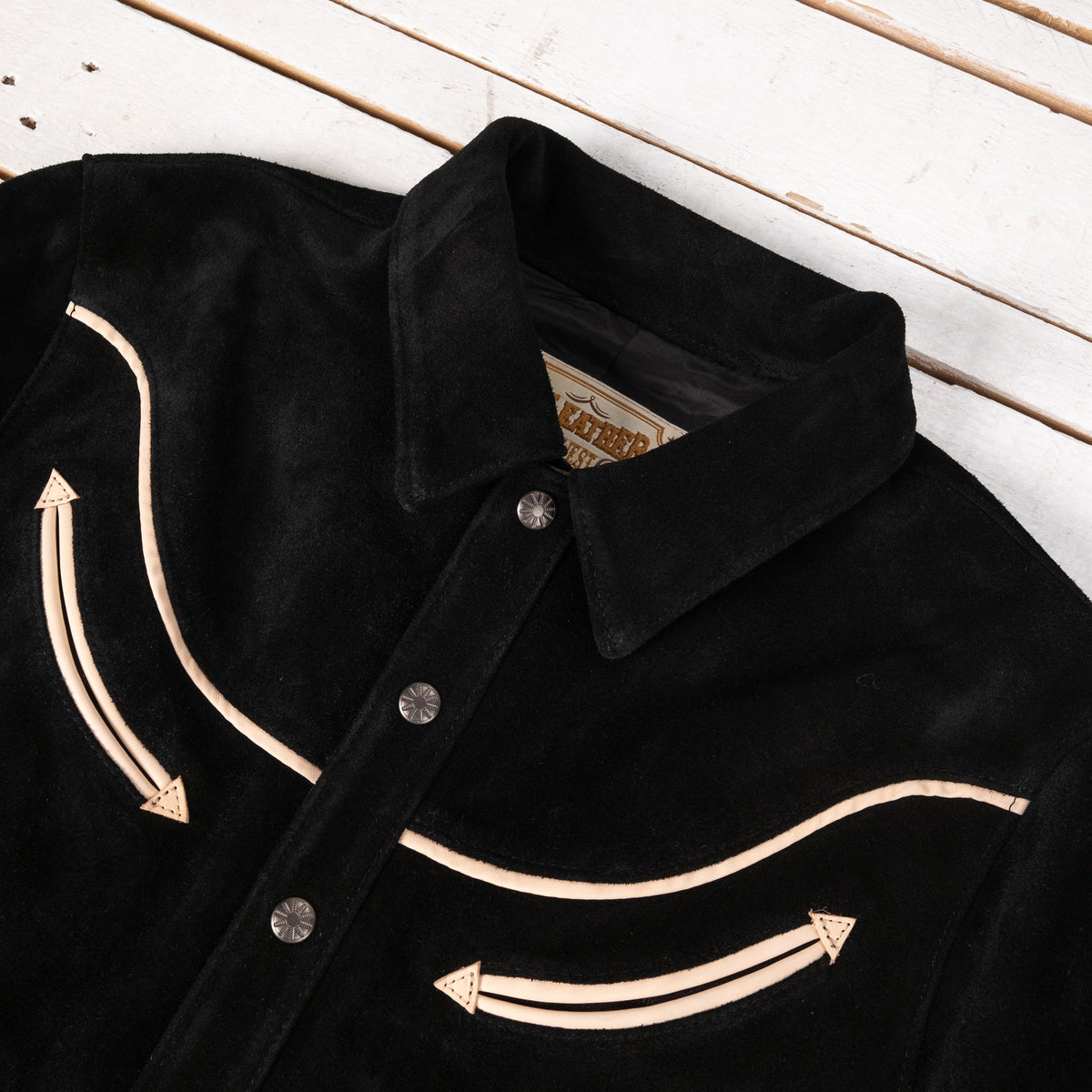 Steer Roughout Horse Western Shirt Jacket Black