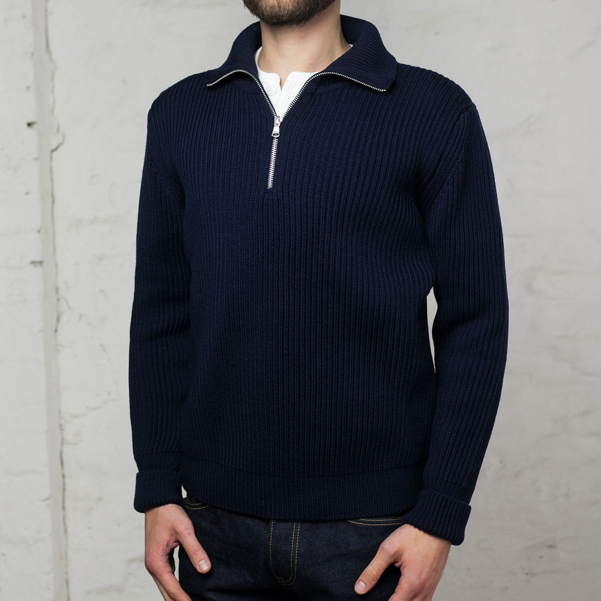 Andersen-Andersen Navy Half-Zip Navy
