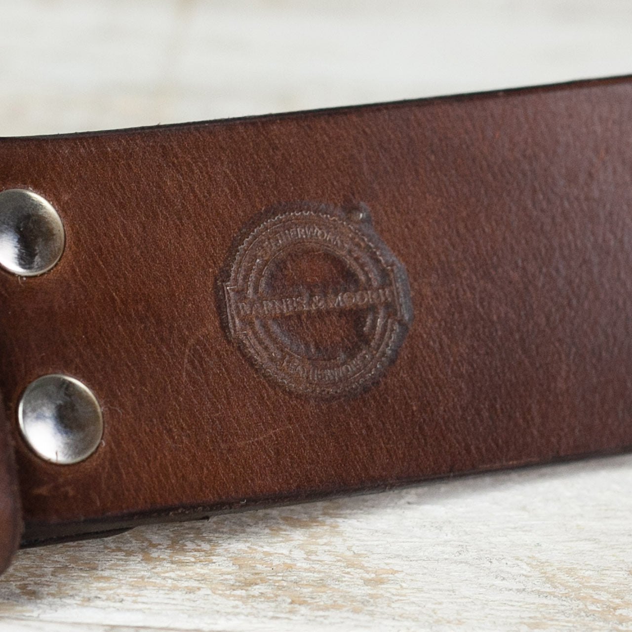 Gürtel "Heavyweight" Braun/Nickel