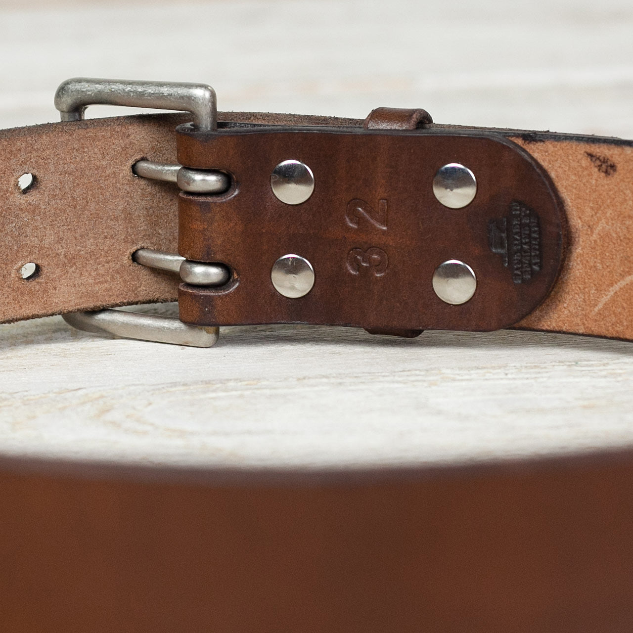 Gürtel "Heavyweight" Braun/Nickel