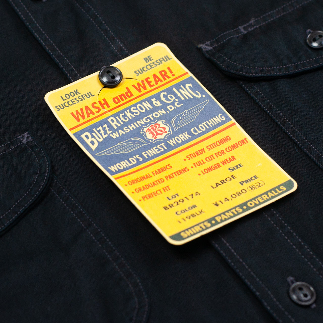 BR29174 HBT Work Shirt Schwarz