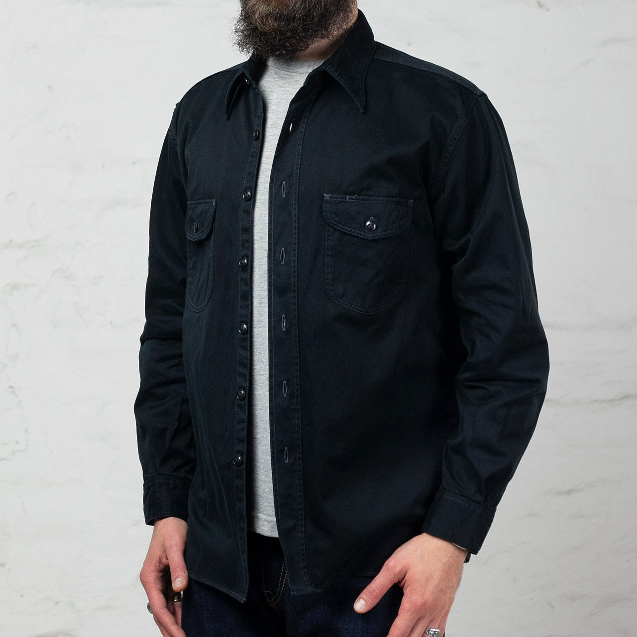 BR29174 HBT Work Shirt Schwarz