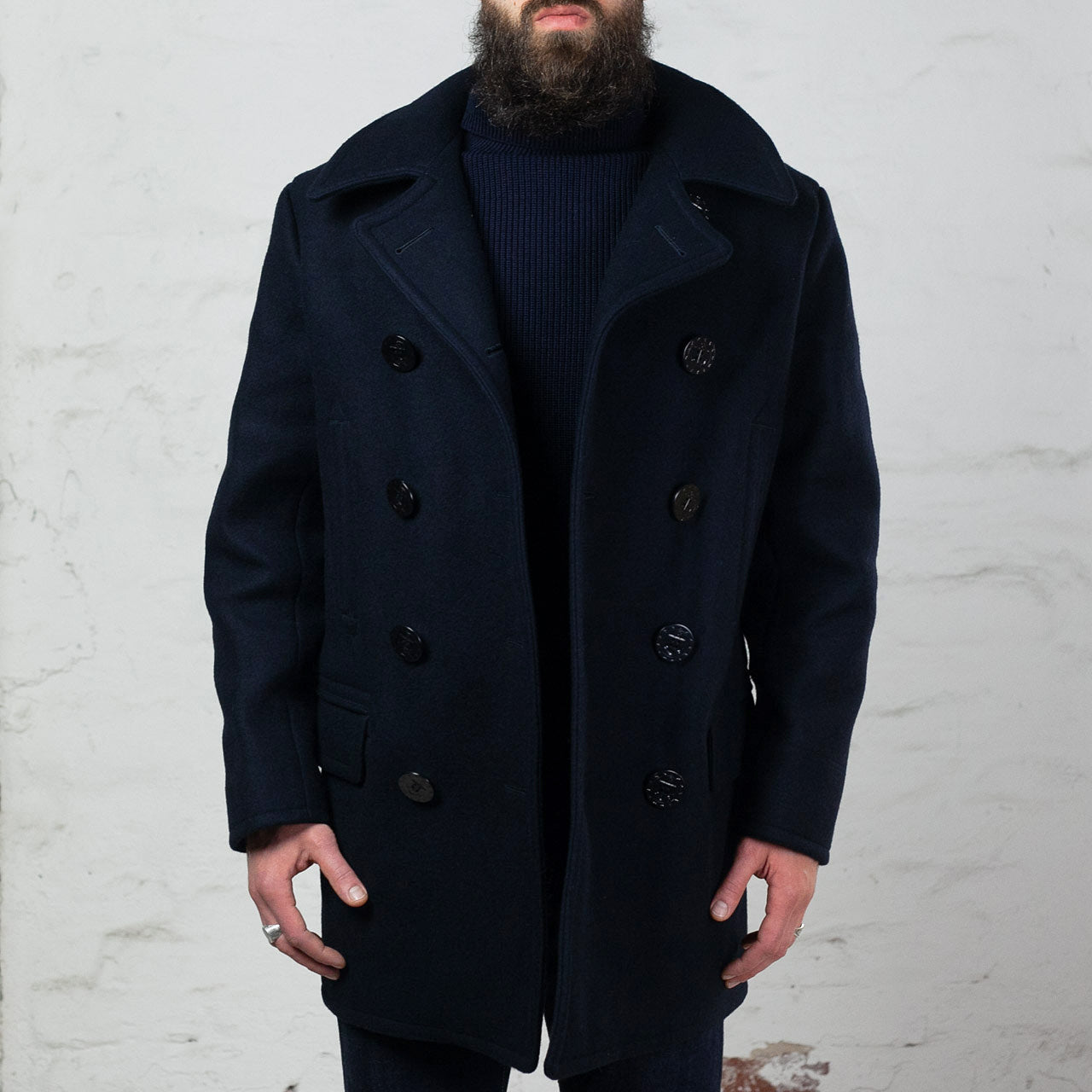 BR14146 US Navy Pea-Coat Long Navy