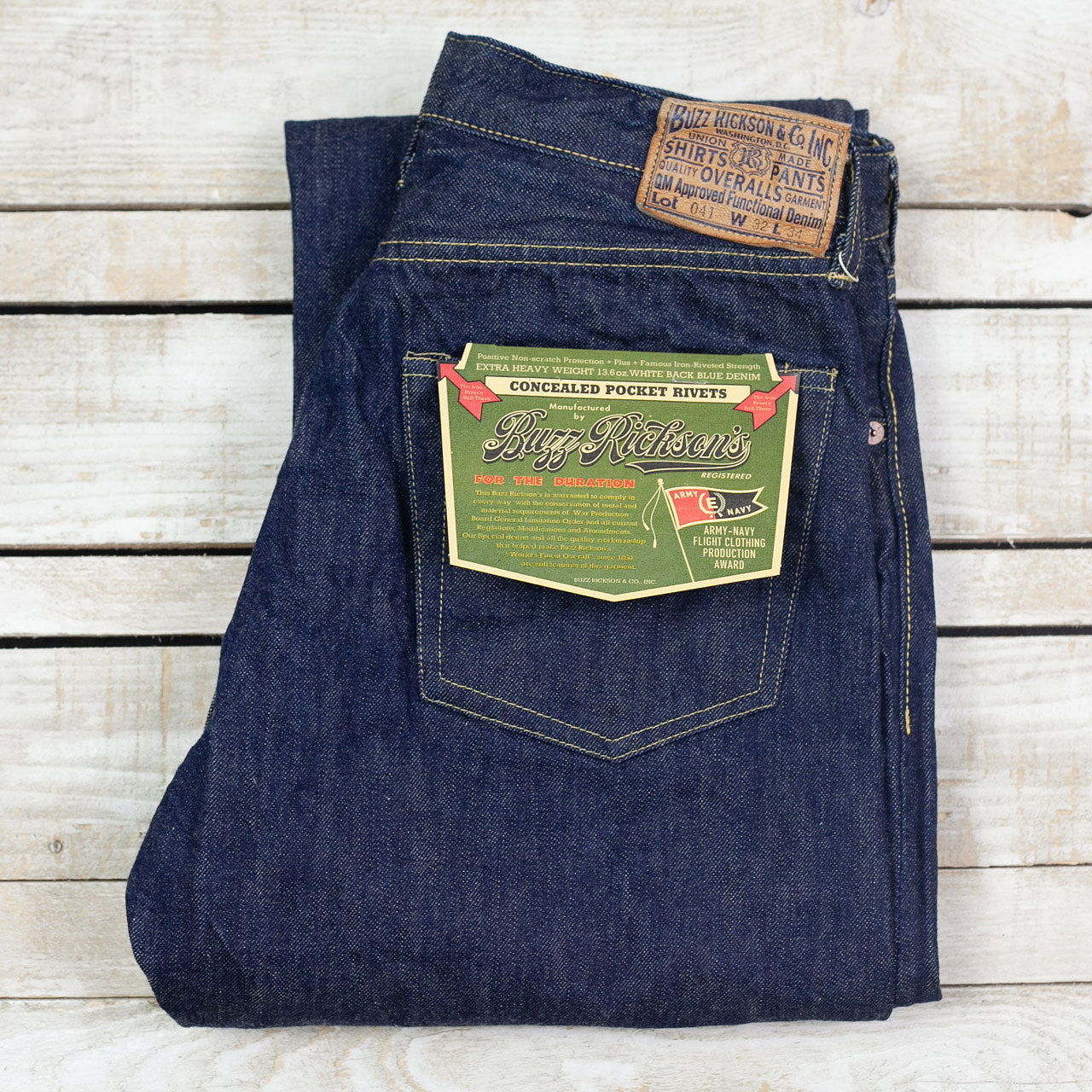 BR43041 WWII Blue Denim Waist Overalls Indigo