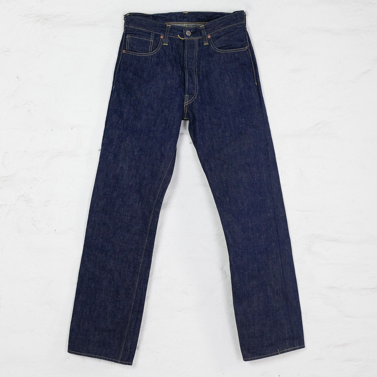 BR43041 WWII Blue Denim Waist Overalls Indigo