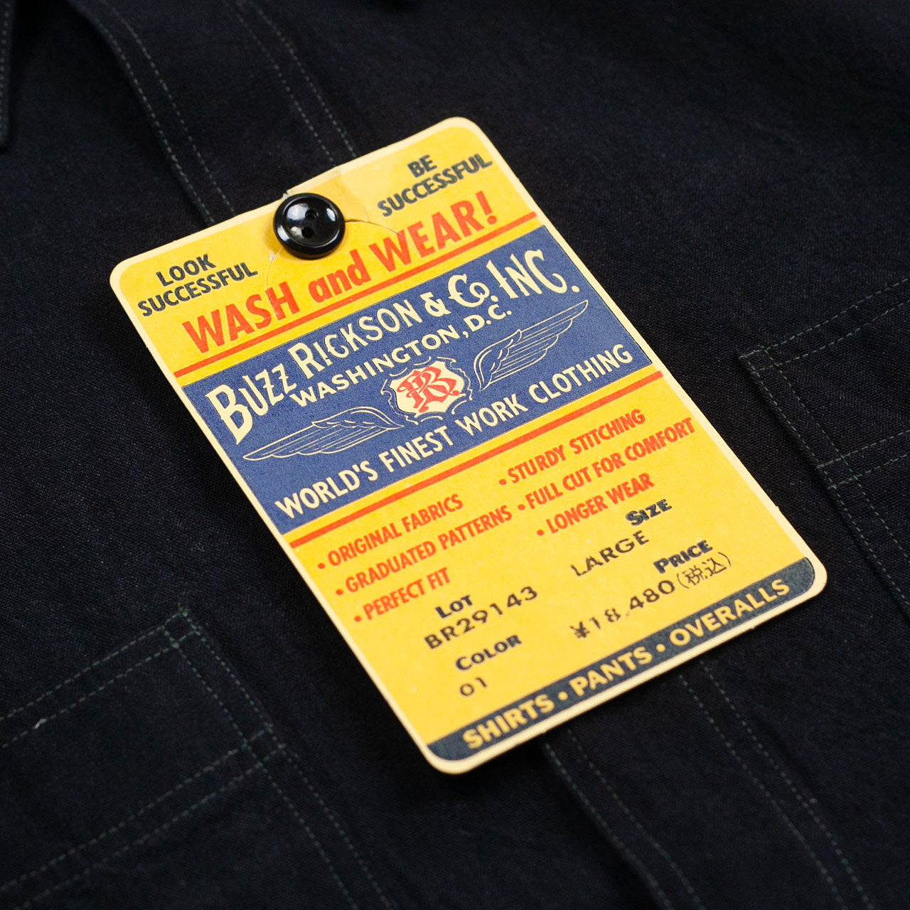 William Gibson Chambray Work Shirt Schwarz