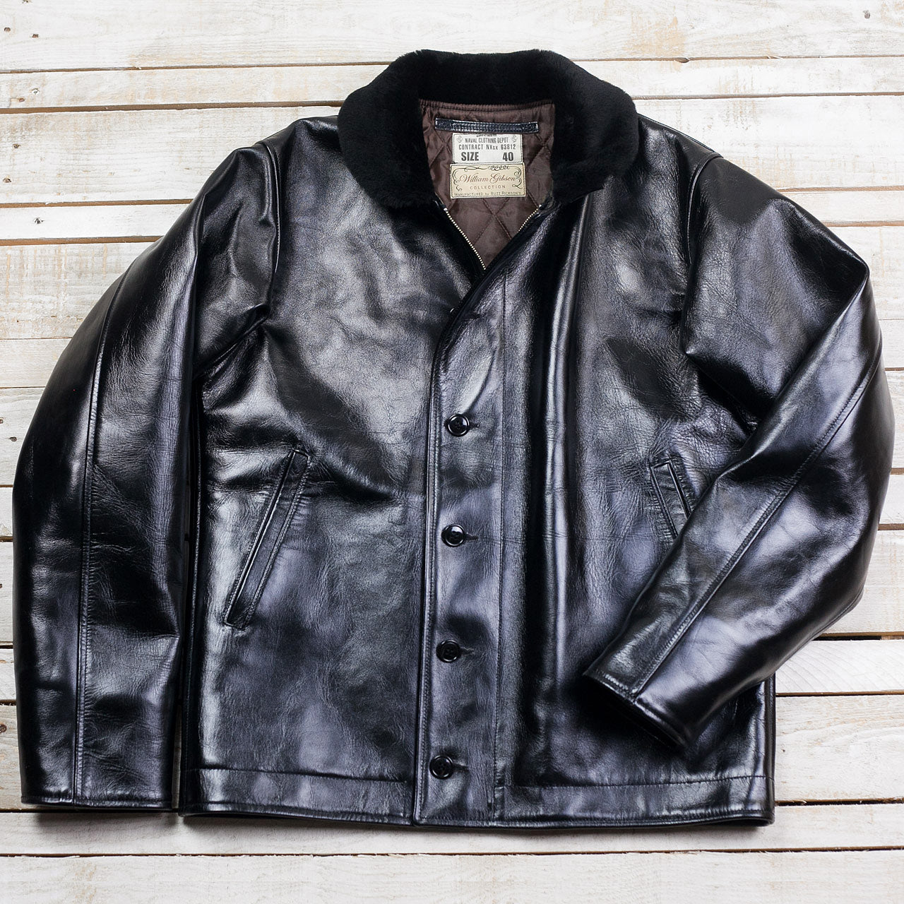 William Gibson N-1 Leather Jacket Schwarz