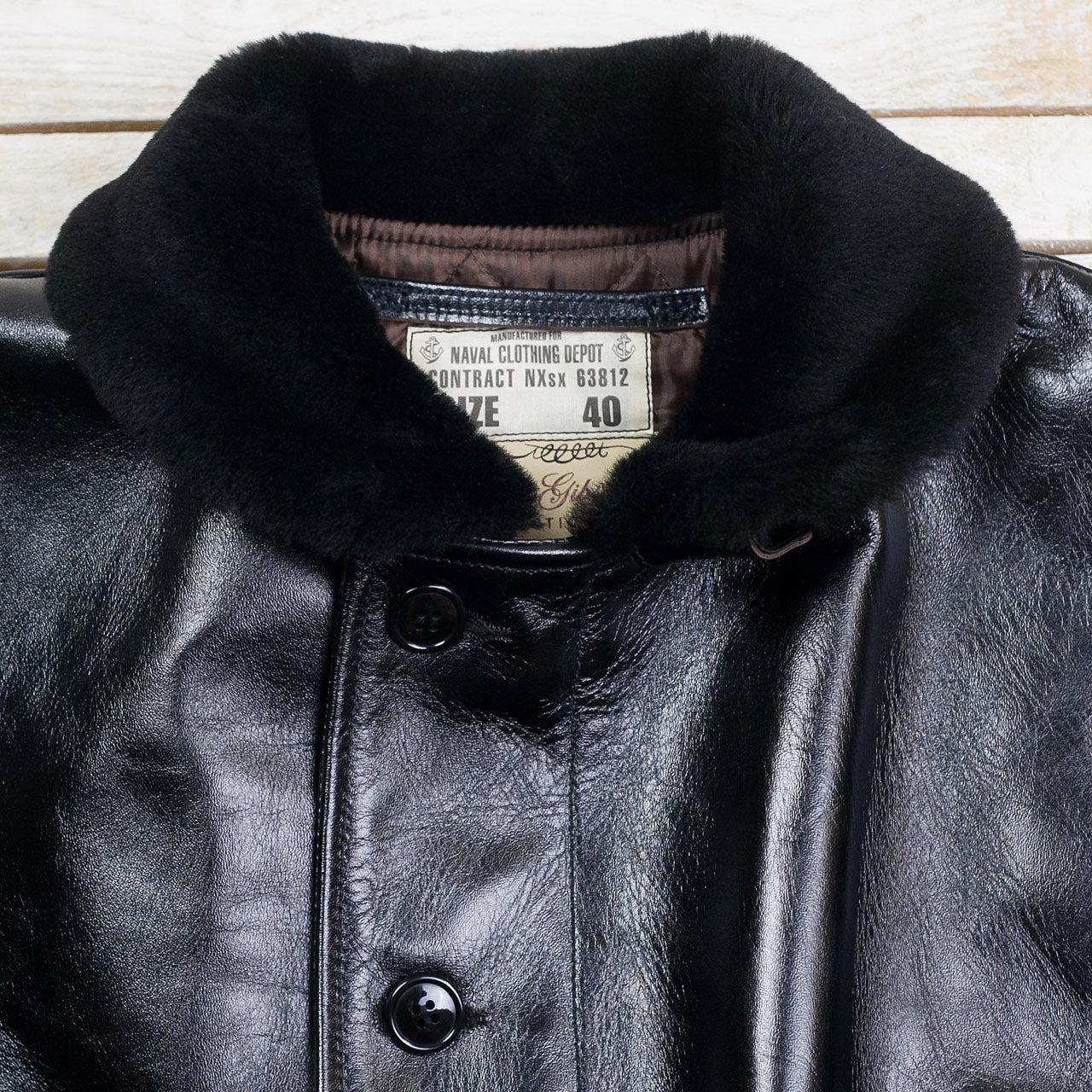 William Gibson N-1 Leather Jacket Schwarz