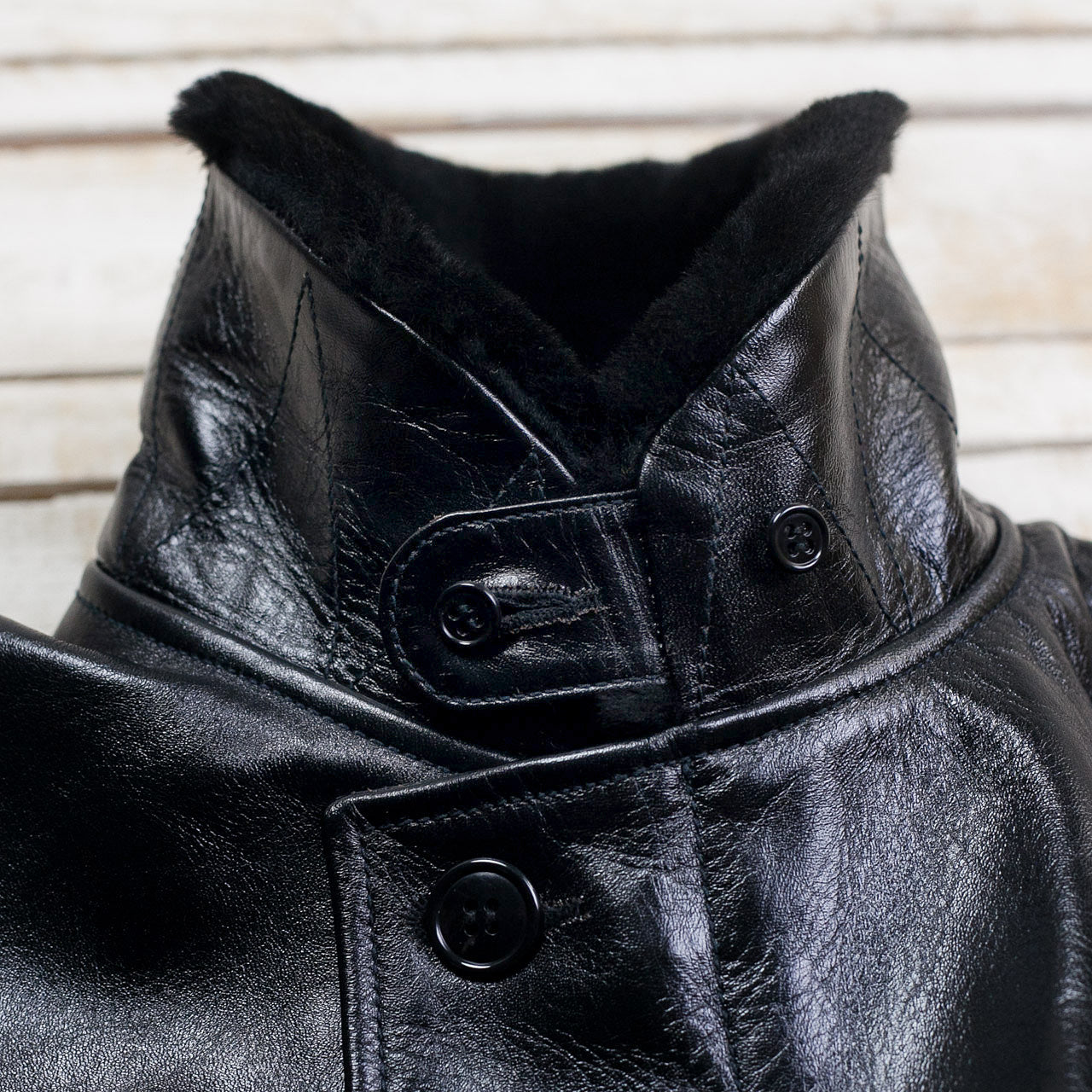 William Gibson N-1 Leather Jacket Schwarz