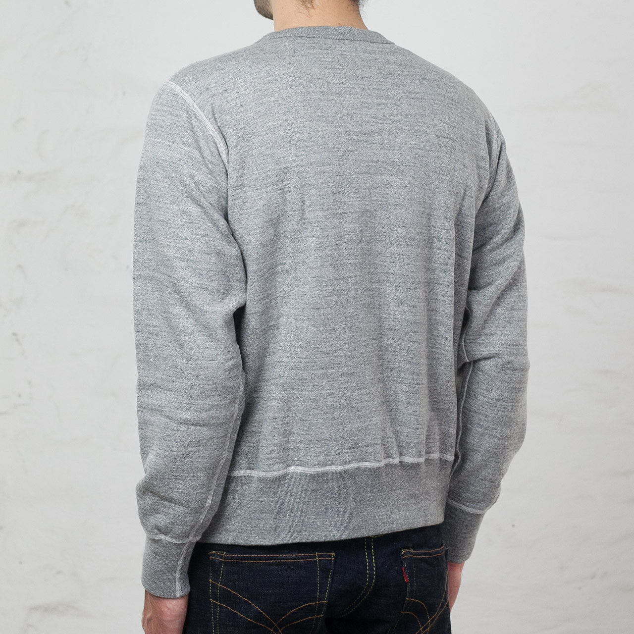 BR65622 Set-In Crew Sweat Grau Meliert