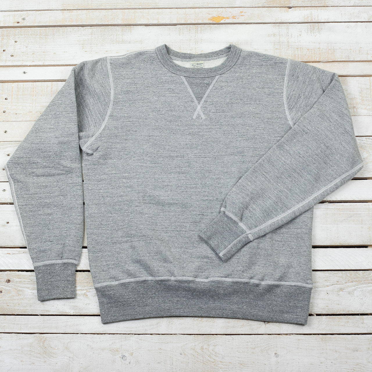 BR65622 Set-In Crew Sweat Grau Meliert