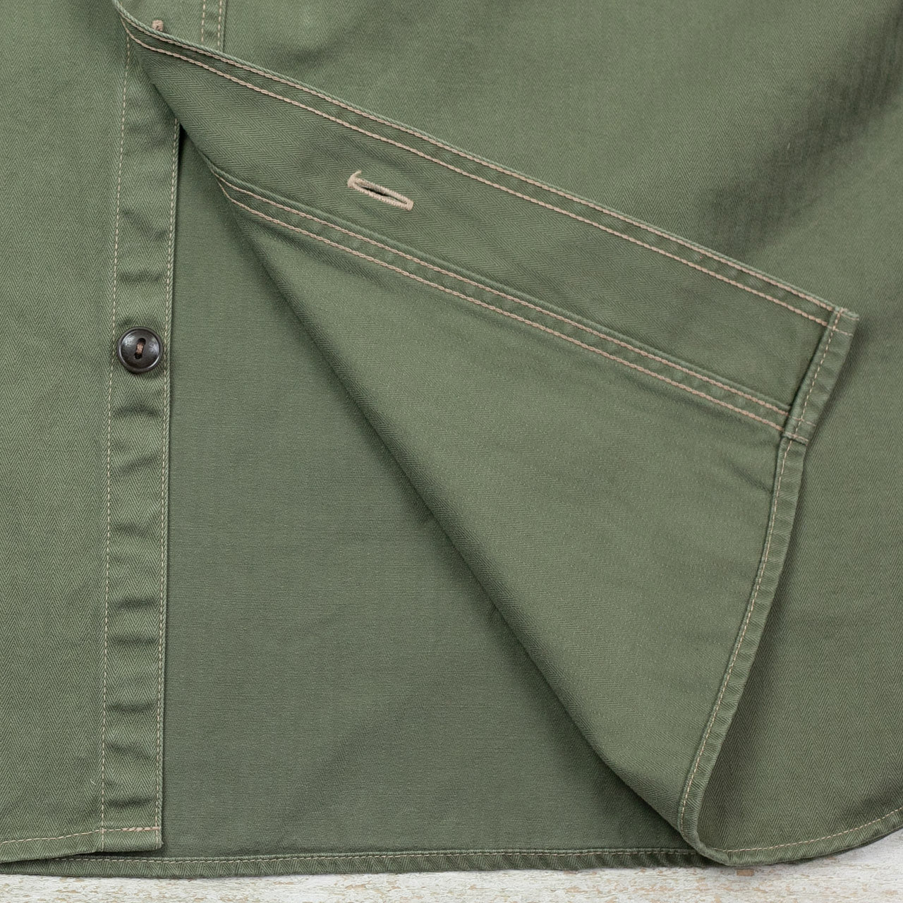 BR38401 Kurzarm HBT Work Shirt Oliv