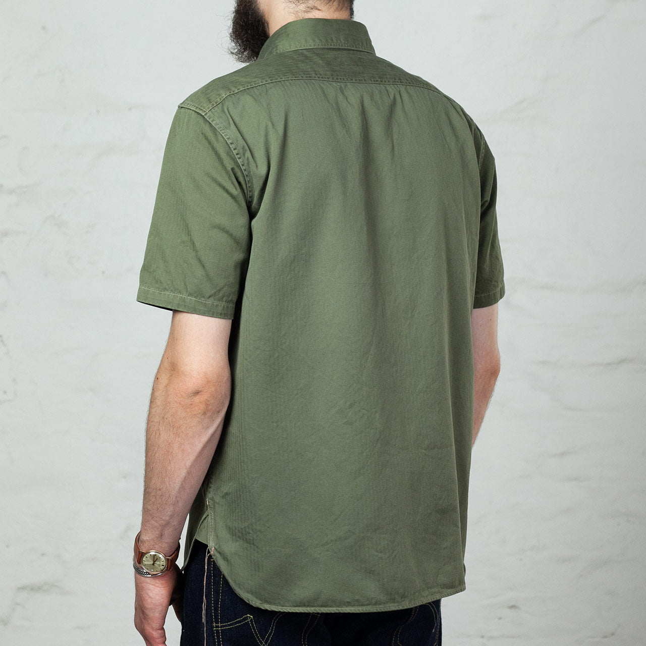 BR38401 Kurzarm HBT Work Shirt Oliv