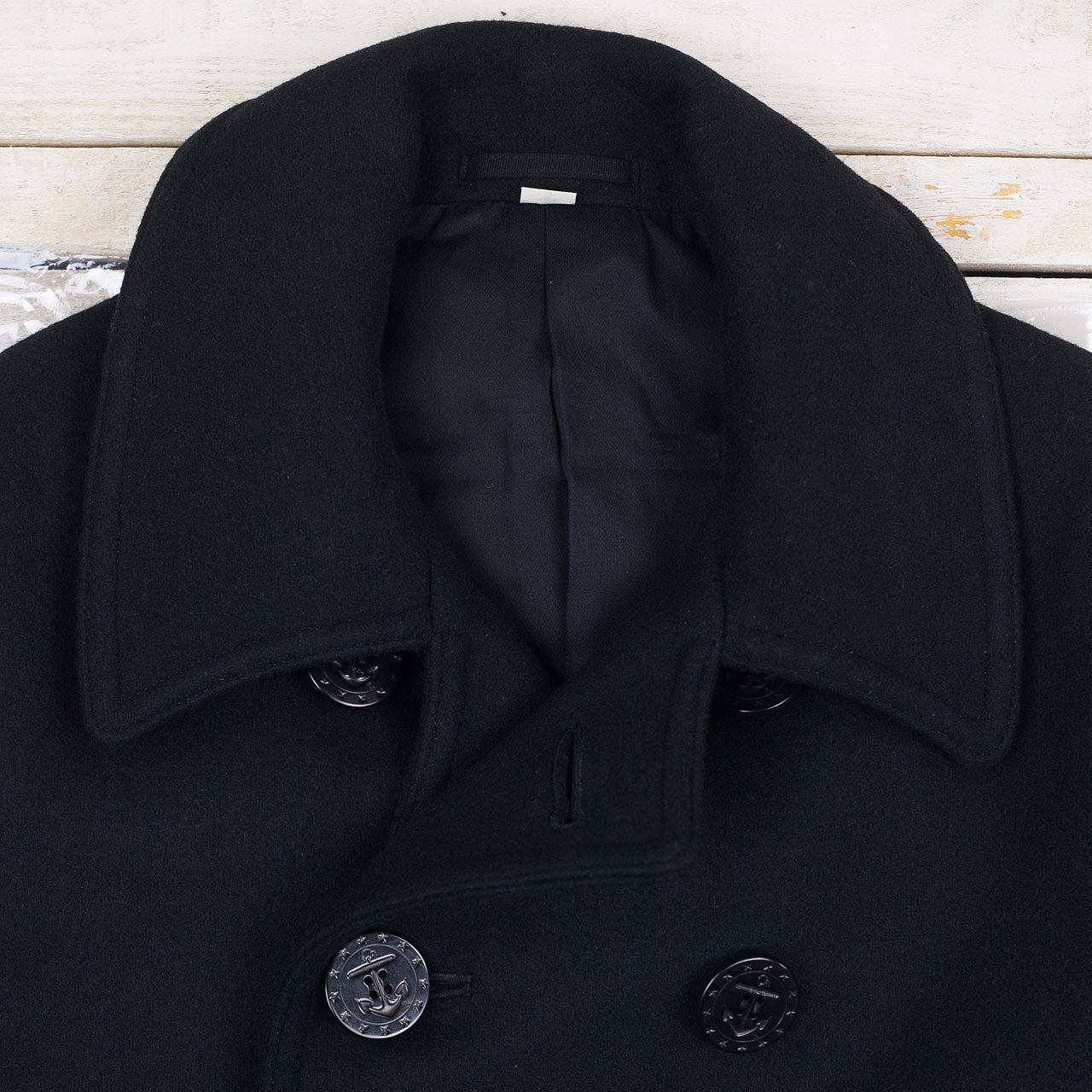 William Gibson US Navy Pea Coat Schwarz