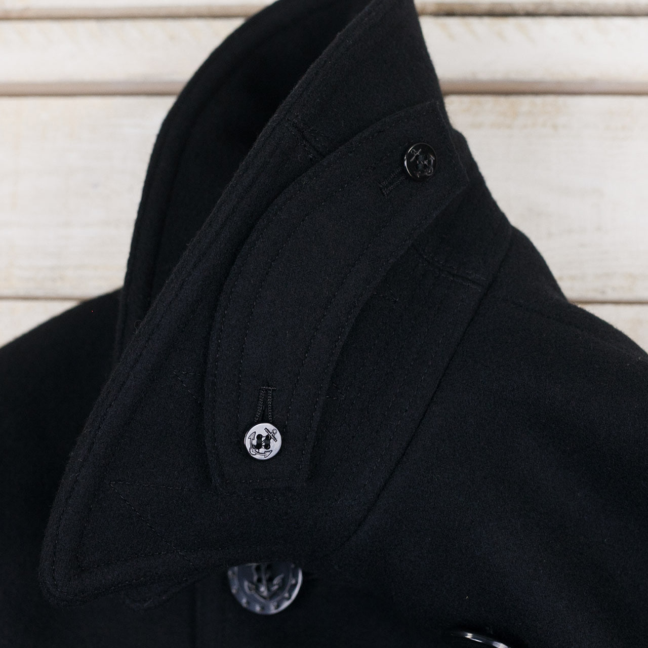 William Gibson US Navy Pea Coat Schwarz
