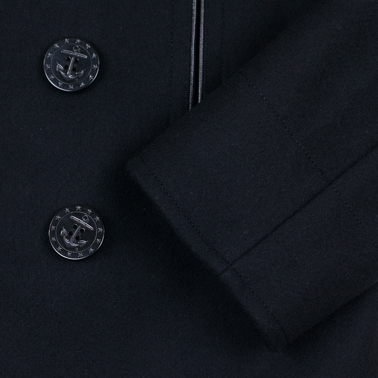 William Gibson US Navy Pea Coat Schwarz