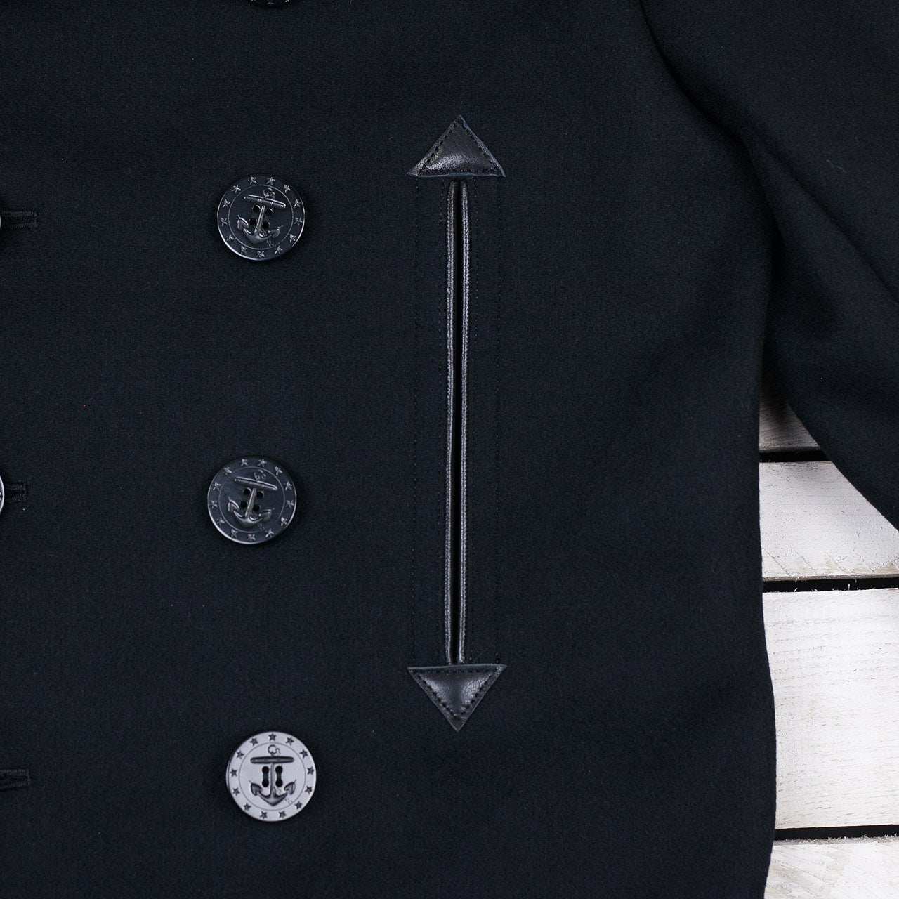 William Gibson US Navy Pea Coat Schwarz