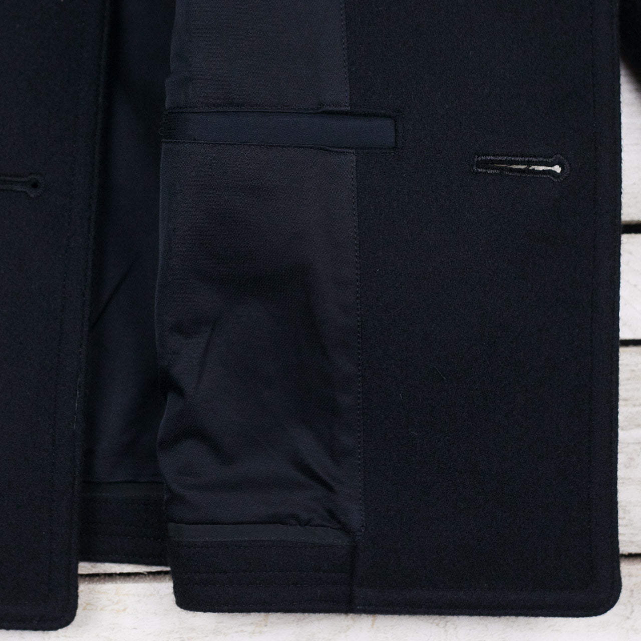 William Gibson US Navy Pea Coat Schwarz