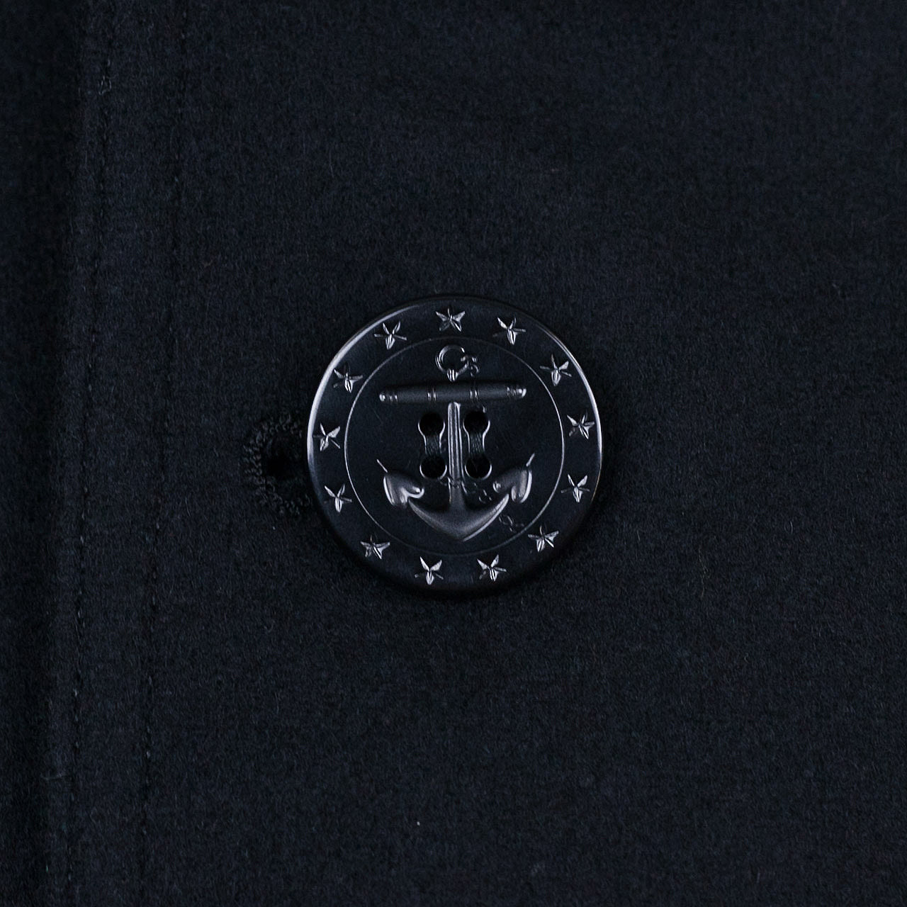 William Gibson US Navy Pea Coat Schwarz