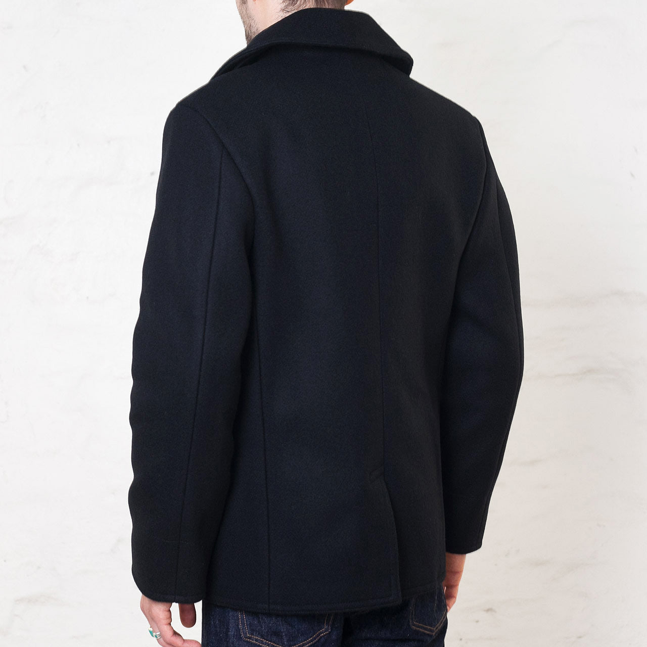 William Gibson US Navy Pea Coat Schwarz