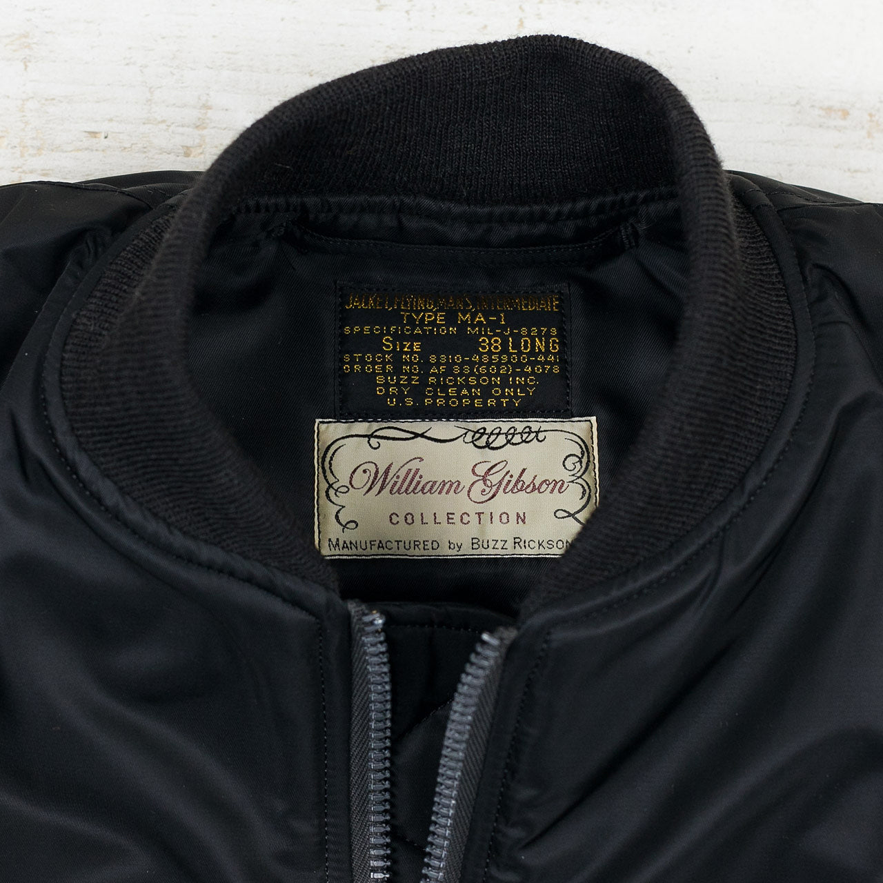 William Gibson MA-1 Jacket Slender Long Schwarz