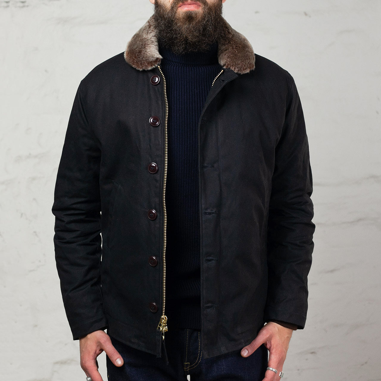 N-1 Deck Jacket Black Kodiak