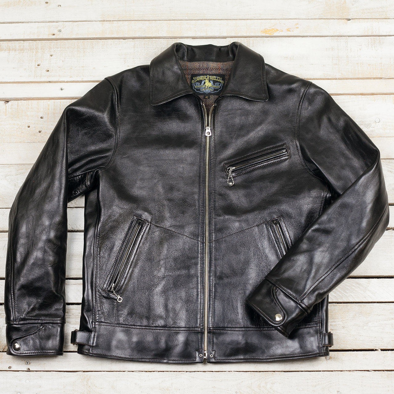 Pferdelederjacke „Hugging The Curve“ Schwarz